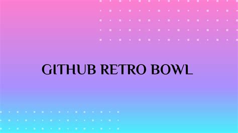 Presented in a glorious retro style, the game has simple roster management, including press duties and the handling of fragile egos, while on the field you get to call the shots. . Github retro bowl